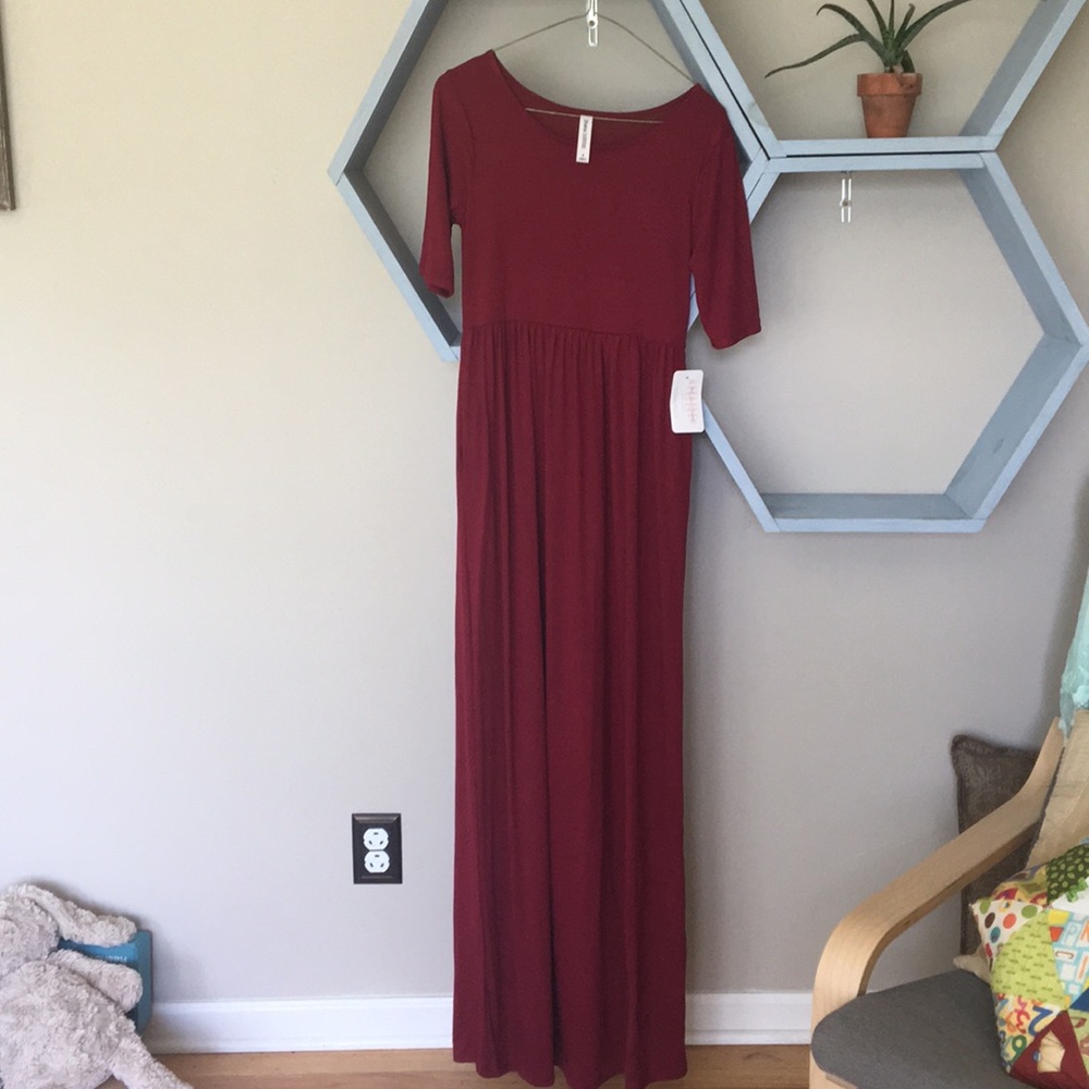 Burgundy Maxi Dress, NWT